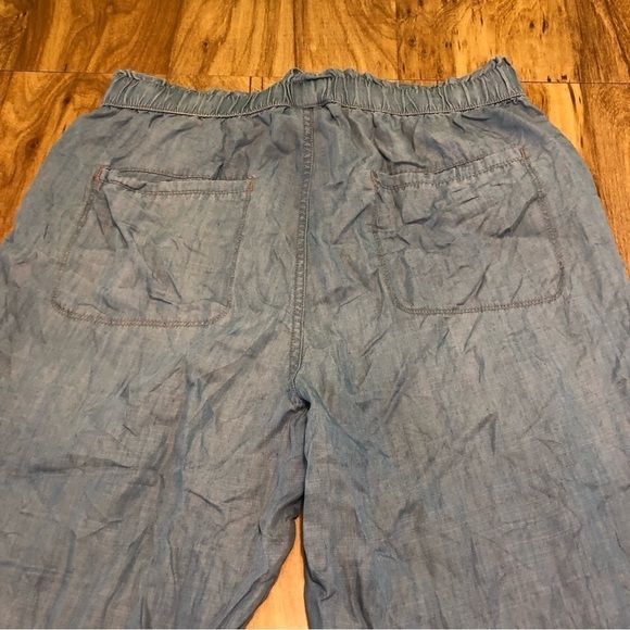 Knox Rose Light Blue Lyocell Jogger Pants Womens Large Drawstring Crop 32x26 - Picture 8 of 8